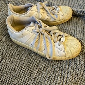 Adidas White Stripe Super Stars